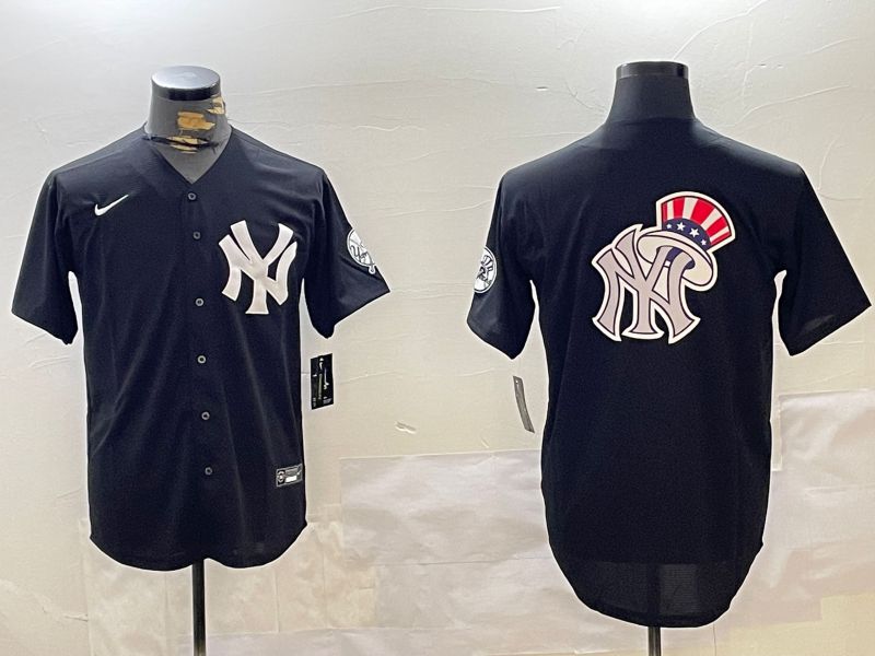 Men New York Yankees Blank Black Fashion Game Nike 2024 MLB Jersey style 10